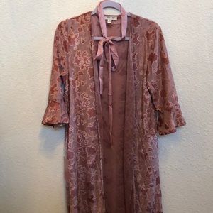 Flirty Velvet Material Pink Robe